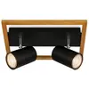 Briloner - Spot, noir, avec bois, sans 2xGU10/max. 9W