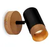 Spot, noir, avec bois, sans 1xGU10/max.9W