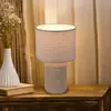 BRILONER - INO - Tafellamp - met stoffen kap & keramiek voet - bedlamp slaapkamer - Ø22 x 37,5 cm - bruin