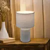 BRILONER - INO - Tafellamp - met stoffen kap & keramiek voet - bedlamp slaapkamer - Ø22 x 37,5 cm - grijs