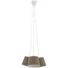 Lampe suspension salon plafonnier suspendu éclairage textile marron Br...