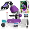 Microscope 40x-640x - BRESSER JUNIOR - Éclairage LED - kit d'expérimentation - violet