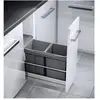 HAILO Poubelle de cuisine tri sélectif 2 bacs encastrable 30L (15+15) ...