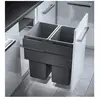 Poubelle de cuisine tri sélectif 2 bacs encastrable 80L (38+38) Hailo ...