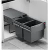 Poubelle de cuisine tri sélectif 2 bacs encastrable 40L (18+18) Hailo ...