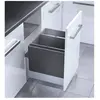 Poubelle encastrable 2 bacs pour meuble coulissant 46L (18+28) Hailo Triple XL