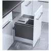 Poubelle encastrable 3 bacs pour meuble coulissant 44L (18+13+13) Hail...