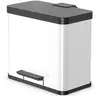 Hailo Poubelle à pédale Oko Duo Plus Taille L 17+9 L Blanc 0630-230