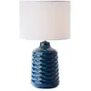 Brilliant Ilysa tafellamp 42cm blauw/wit, keramiek/metaal/textiel, 1x ...