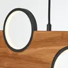 Brilliant lamp Cheesy LED hanglamp 100cm mat zwart/hout metaal/glas br...