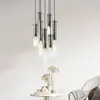 Brilliant Lamp Glasini hanglamp 7 lampen mat zwart/gerookt glas glas/z...