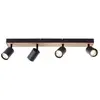 Brilliant 4-lichts lamp Jello Wood zwart met hout - G93071/76