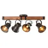 Brilliant 4-lichts plafondlamp Decca zwart met bruin - 85831/46