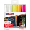 EDDING Assortiment de 5 craies liquides E4090 - Taille XL - Fluos