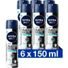 NIVEA MEN Invisible for Black & White Fresh Anti-Transpirant Spray - Deo Tegen witte en gele vlekken - 72 uur bescherming - Frisse geur   Alcoholvrij - 6 x 150 ml