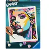 Ravensburger CreArt, Malen nach Zahlen Adults Trend - Farbenfrohe Frau