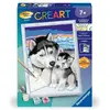CreArt Kids 18x24cm Doux bisous de Husky, Kit de peinture par numéros ...