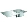 GROHE Evier inox 86x50 cm + Mitigeur de cuisine Get chrome avec douchette