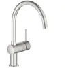 Mitigeur d'évier bec C Minta inox - GROHE - 32917-DC0