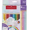 Faber-Castell kleurpotloden - Grip Unicorn - 18 colour grip + 6 sparkle pastel + unicorn stickers - FC-201543