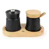 Peugeot Bali Fonte Peper- En Zoutstel 8 cm - Zwart/hout - Gietijzer