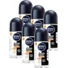 NIVEA MEN Black & White Ultimate Impact Anti-Transpirant Deo Roller - Deodorant - Voordeelverpakking - 6 x 50ml