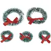 Rayher Couronnes de Noël Miniature, rouge carmin, 2 pces ø 5cm+3 pces ø 3cm, 5 pces