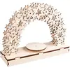 Rayher 63063505 Kit de construction en bois FSC Mix Credit avec mécanisme rotatif Naturel 30 x 9 x 23 cm 18 pièces avec plateau tournant et décoration de Noël