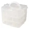Rayher Boîte de rangement avec poignée - Marque - Modèle - 15,5x15,5x12,9 cm - 3x6 compartiments