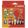 Stbl STABILO - Etui carton - lot de6 crayons de couleur multi-talents - 1 taille-crayon