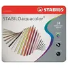 STABILO 040002.02 Pastels Aquacolor, boîte en métal, 24 pièces