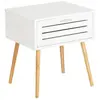 Table de Chevet - WENKO - FINJA - 1 Tiroir - Style Scandinave - Blanc