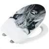 Abattants et reducteurs - Wenko - Abattant WC en thermoplastique avec motif "Yack" - Noir et Blanc - Universelle