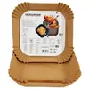 Fackelmann Lot de 50 bacs de papier pour friteuse à air, papier carré anti-adhésif et résistant jusqu'à 230 °C, accessoires friteuse à air, 20 x 4,5 cm, convient pour Cosori, Cecotec et plus