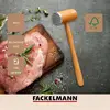 Fackelmann Nature Attendrisseur de viande en bois de hêtre avec fonction en acier inoxydable, 31 x 9,5 x 4,5 cm, naturel/marron clair et argenté