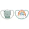 Nuk 2 Sucettes Perfect Match Air 0-6m Grenouille/Ours