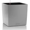 Pot de fleur LECHUZA Cube Premium 50 - kit complet, argent metallisé