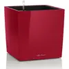 LECHUZA Cube Premium 30 - Kit Complet, rouge scarlet brillant 30 cm