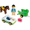 Playmobil 1.2.3 70181 Cavalière avec voiture et remorque