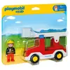 Playmobil 1.2.3-6967 Fireman with Ladder Unit Fire Truck, for Ages 1.5+