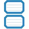 12 étiquettes scolaires 8,2x5,5cm Herma bords bleus