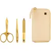 ZWILLING Kit de manucure (3 pièces, étui en cuir véritable, kit de voyage, avec ciseaux à ongles combinés) Premium Gold Edition