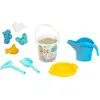 Klein Toys Little Foot - emmerset met gieter, zeef, hark, schep en speelfiguren - gerecycled materiaal