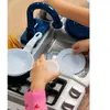 Klein Toys Miele speelgoed spoelbak met waterfunctie en kookplaat - blauw grijs