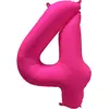 Folieballon cijfer 4 - Neon Roze - 86 cm