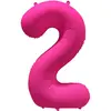 Folieballon cijfer 2 - Neon Roze - 86 cm