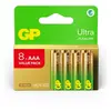 Piles alcalines GP Ultra AAA LR03 paquet de 8