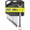 Ryobi - Jeu de 12 clés coudées mixtes Angle de reprise 15° - RHWR8PC