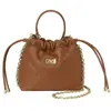 Sac seau pour femme avec bandoulière chaîne CCHB0203-brun
