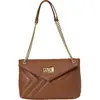 Sac bandoulière rembourré pour femme avec chaîne CCHB0196-brun
